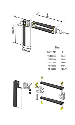 Tenshock Carbon CNC Rudder Set 80MM Carbon fiber CNC rudder system