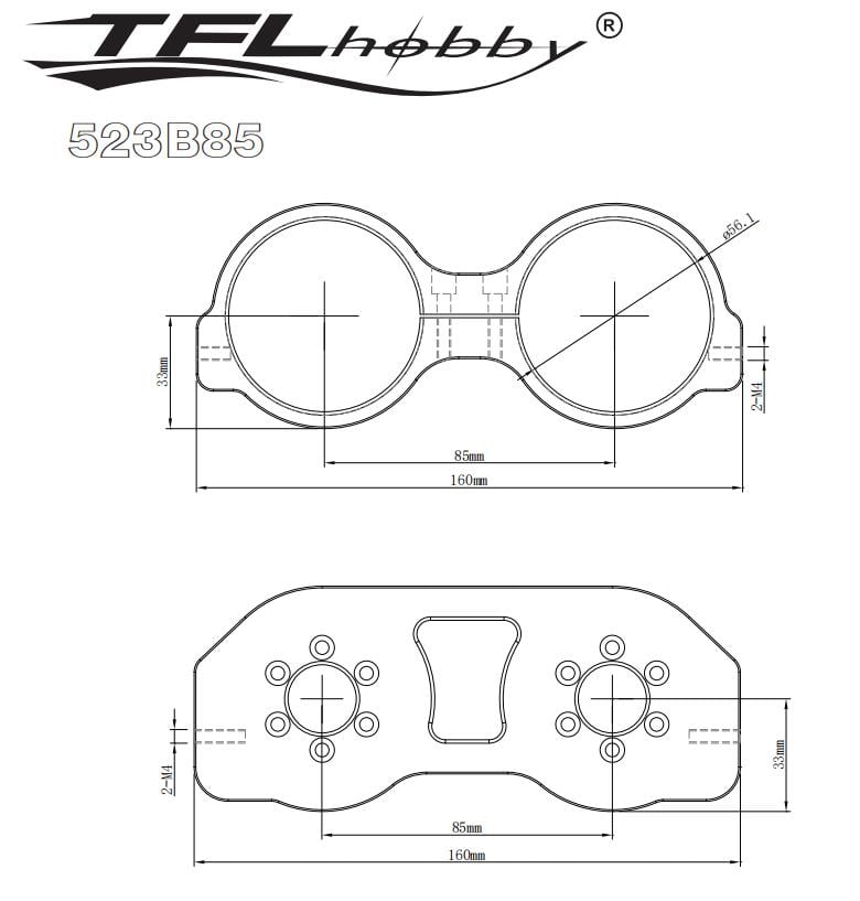 TFL 56mm Dual Motor Mount (Black) TFL 56mm Dual Motor Mount (Black)