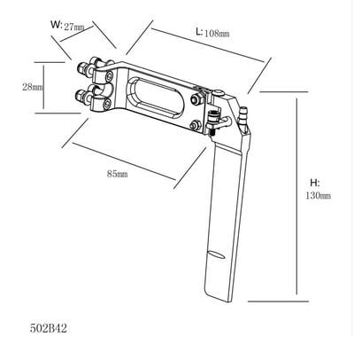 TFL 130mm Aluminium Rudder & Servo Mount