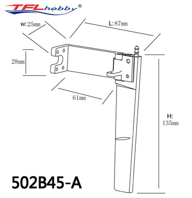 TFL Large Rudder 135mm (7075 Material)