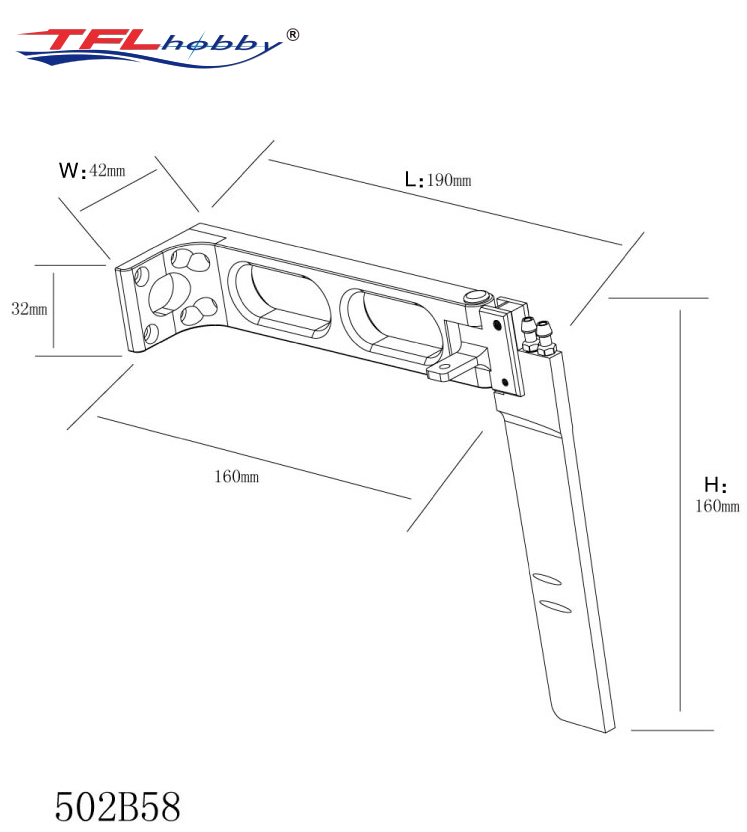 Large L=190 H=160 Rudder with Dual Water Inlet Large L=190 H=160 Rudder with Dual Water Inlet