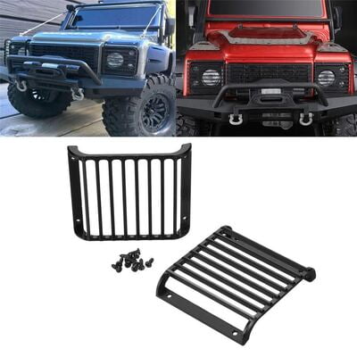 1 Pair RC Crawler Defender TRX4 Landrover Metal Front Headlight Grille Guard