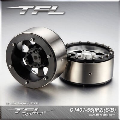 TFL 1.9 inch 8-Spoke H/Duty Wheel (Black/Silver)