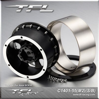 TFL 1.9 inch 8-Spoke H/Duty Wheel (Black/Silver)