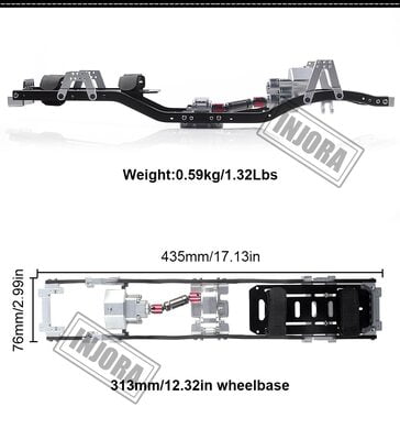 1/10 RC Crawler Car 313mm 312mm 12.3" Wheelbase Gearbox Metal Chassis Frame 1/10 RC Crawler Car 313mm 312mm 12.3" Wheelbase Gearbox Metal Chassis Frame