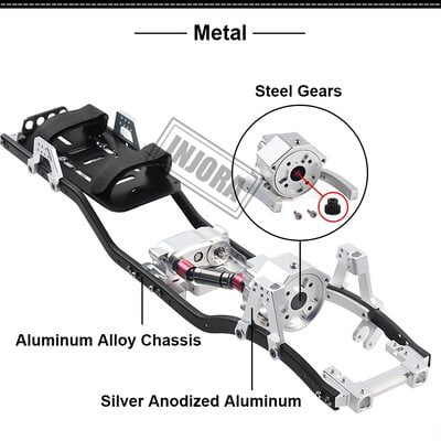 1/10 RC Crawler Car 313mm 312mm 12.3" Wheelbase Gearbox Metal Chassis Frame 1/10 RC Crawler Car 313mm 312mm 12.3" Wheelbase Gearbox Metal Chassis Frame