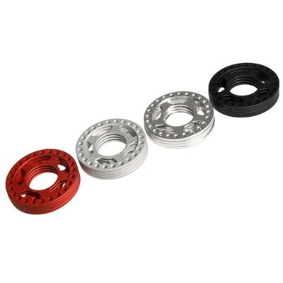 1.9" Aluminium 5 Spoke Star Beadlock Rings Red Silver Grey Black