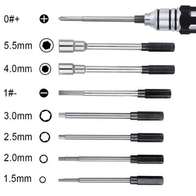 Tool Driver Pocket 8 in 1 RC Hex Allen Philips Box Socket Tool Driver Pocket 8 in 1 RC Hex Allen Philips Box Socket