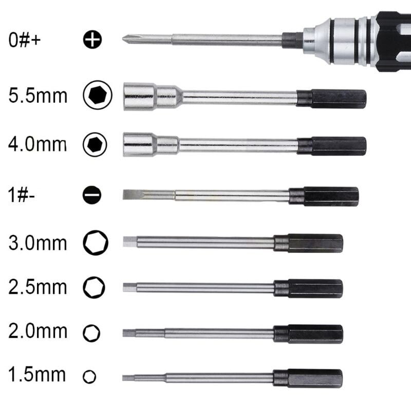 Tool Driver Pocket 8 in 1 RC Hex Allen Philips Box Socket Tool Driver Pocket 8 in 1 RC Hex Allen Philips Box Socket