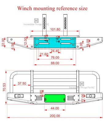 GRC Aluminium Front Bumper Set Black/Silver