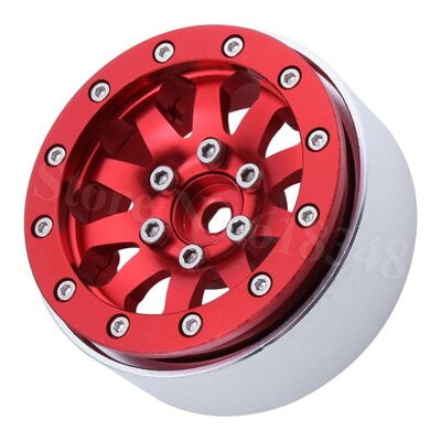 1.9" Beadlock Aluminium Alloy Orange Red Crawler Car RC Set of 4 Wheels Rim