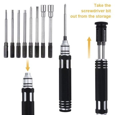 Tool Driver Pocket 8 in 1 RC Hex Allen Philips Box Socket Tool Driver Pocket 8 in 1 RC Hex Allen Philips Box Socket