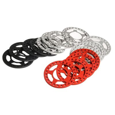 1.9" Aluminium 5 Spoke Star Beadlock Rings Red Silver Grey Black