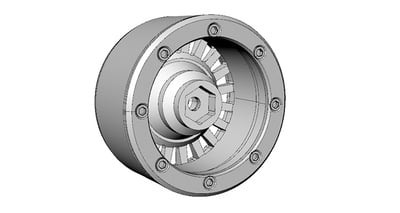 GRC 2.2" Aluminium Multi Spoke Beadlock Wheel
