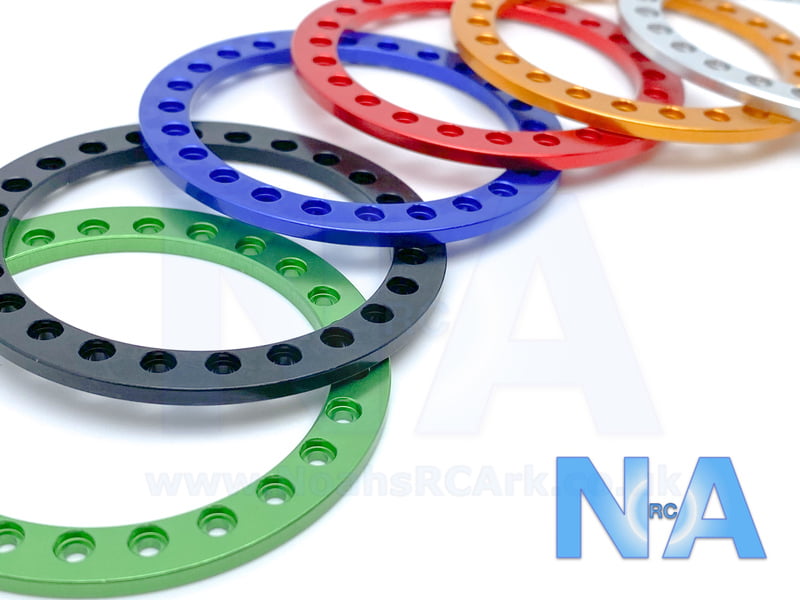 2.2" Aluminium Beadlock Rings Black Blue Green Orange Red Silver