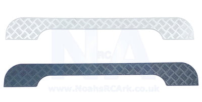 TRX4 Defender Upper Rear Protective Chequer Plate Black/Silver