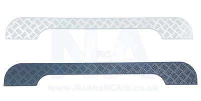 TRX4 Defender Upper Rear Protective Chequer Plate Black/Silver TRX4 Defender Upper Rear Protective Chequer Plate Black/Silver