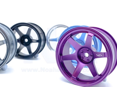 RC Car Alloy Wheel 6 Spoke Rim Kyosho Tamiya HSP Sakura HPI Blue/Black 52mm 1/10