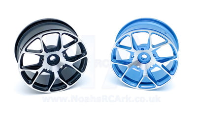 RC Car Alloy Wheel Rim Kyosho Tamiya Sakura HPI Blue Black 52mm 1/10 Metal