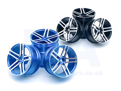 RC Car Alloy Wheel Rim Kyosho Tamiya Sakura HPI Blue Black 52mm 26mm 1/10 Metal RC Car Alloy Wheel Rim Kyosho Tamiya Sakura HPI Blue Black 52mm 26mm 1/10 Metal