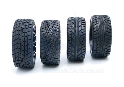RC Car Alloy Wheel & Tyre Kyosho Tamiya HSP Sakura HPI Black 52mm 1/10 RC Car Alloy Wheel & Tyre Kyosho Tamiya HSP Sakura HPI Black 52mm 1/10