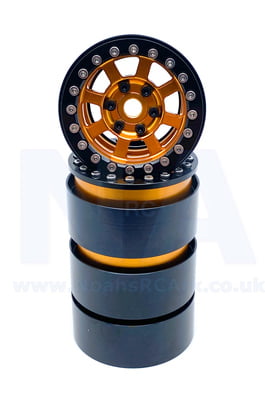 Aluminium 8 Spoke Gold Beadlock Wheels