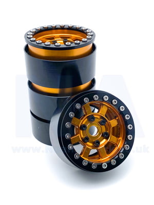 Aluminium 8 Spoke Gold Beadlock Wheels Aluminium 8 Spoke Gold Beadlock Wheels