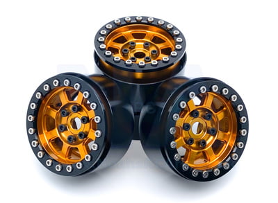 Aluminium 8 Spoke Gold Beadlock Wheels