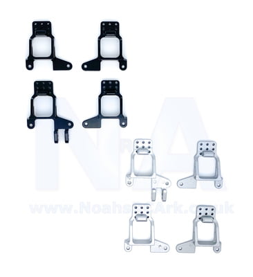 Upper Shock Mounts Aluminium TRX4 Black/Silver