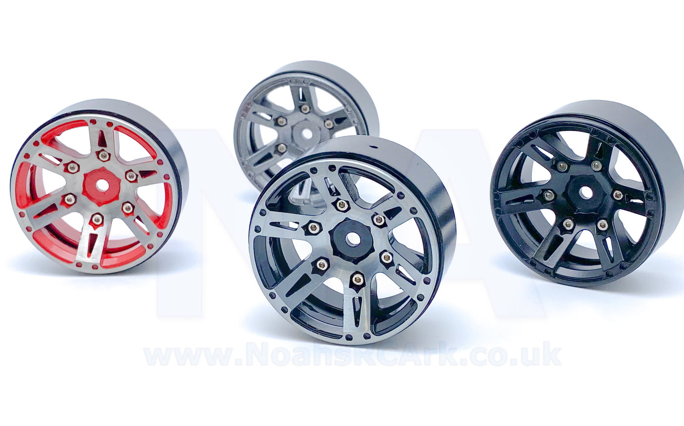 1.9" Beadlock Aluminium Alloy Red Gun Metal Black Crawler Car RC 4 Wheels Rim 1.9" Beadlock Aluminium Alloy Red Gun Metal Black Crawler Car RC 4 Wheels Rim