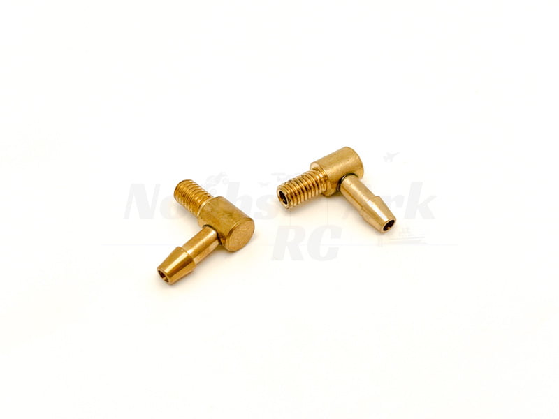 2 x M5 Brass 90 Degree (Long Thread)