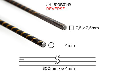 Reverse Flex Shaft (4mm Reverse-300mm-Round/Square)