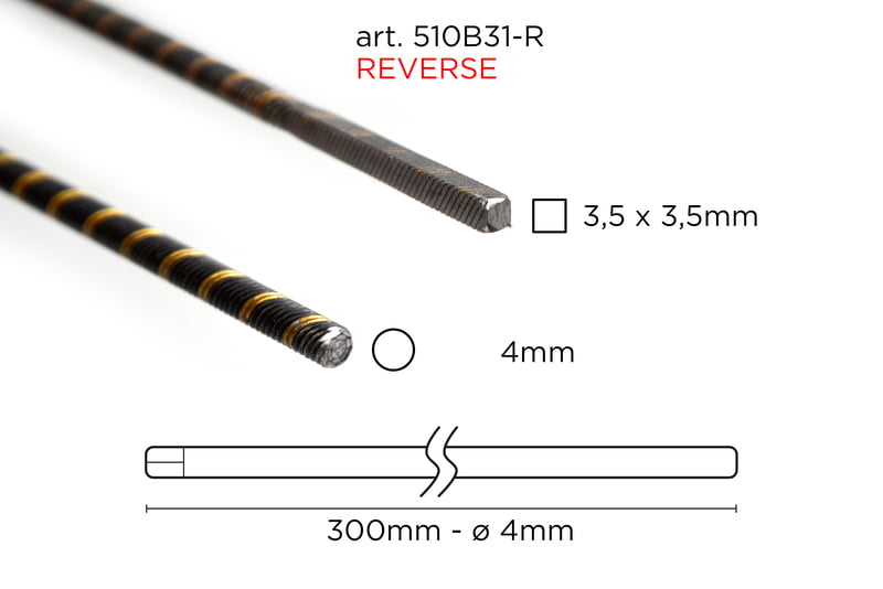 Reverse Flex Shaft (4mm Reverse-300mm-Round/Square)