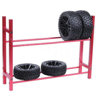 RC Car Tyre Rack Aluminium Alloy Wheels Shelf Garage Scale 